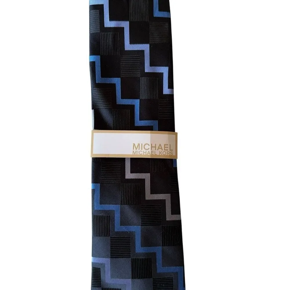 Michael by Michael Kors black and blue geometric tie new with tags
